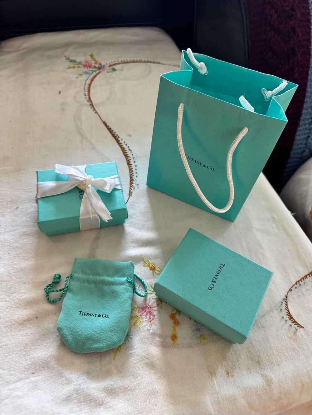 Tiffany & Co. Blue box set with pouch and bag plus 2 boxes